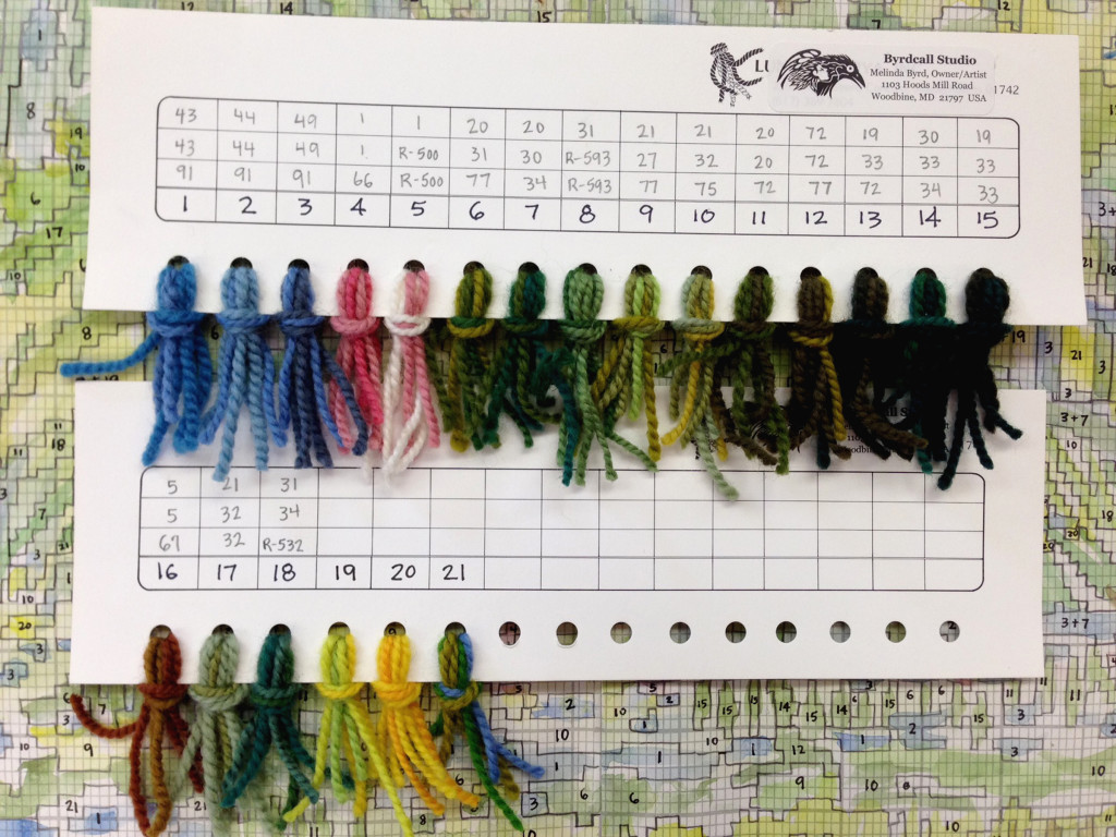 Here is the threading card to show color combinations matched with a number to go on the graph.