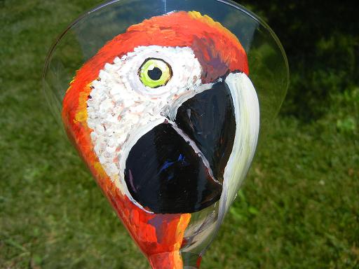 Scarlet Macaw Martini Glass